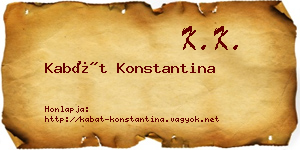 Kabát Konstantina névjegykártya